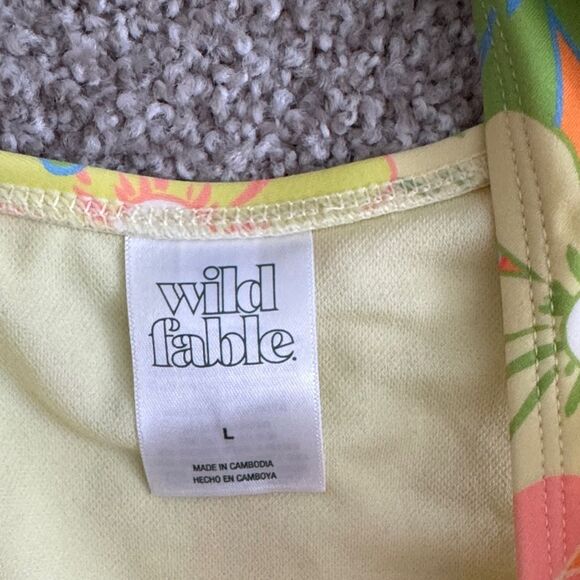 Floral Bikini Set in Yellow and Orange Top XL Bottom L - Picture 4 of 8